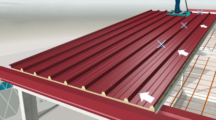 مراحل تولید انواع ساندویچ پانل سقفی (Roof Sandwich Panel)