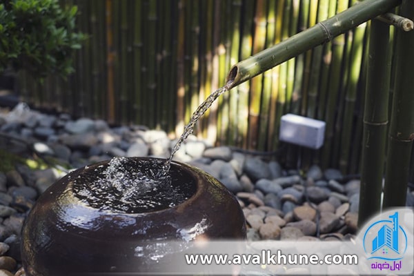 طراحی آبنما با چوب بامبو طراحی آبنما با چوب بامبو