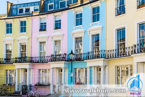 تراس به رنگ پاستل، لندن، انگلستان تراس به رنگ پاستل، لندن، انگلستان