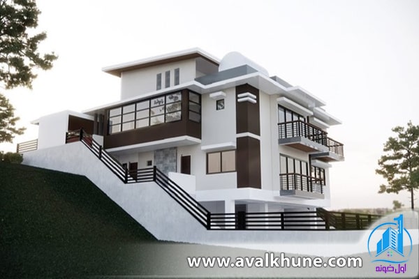 ساخت ویلا در زمین شیبدار