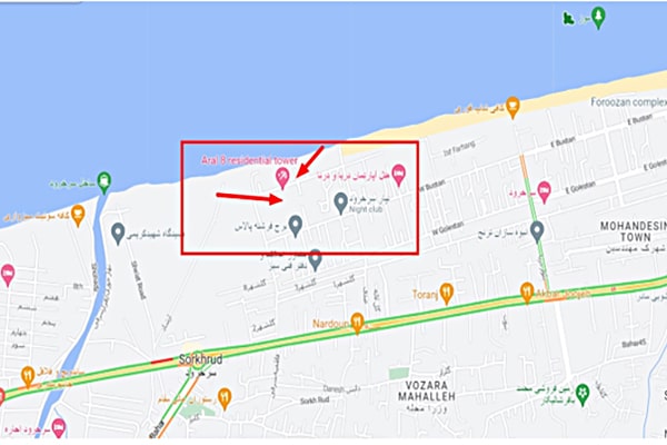 موقعیت مکانی برجهای آرال مازندران