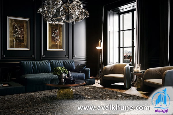 طراحی داخلی به سبک مونوکروم با رنگ مشکی طراحی داخلی به سبک مونوکروم با رنگ مشکی