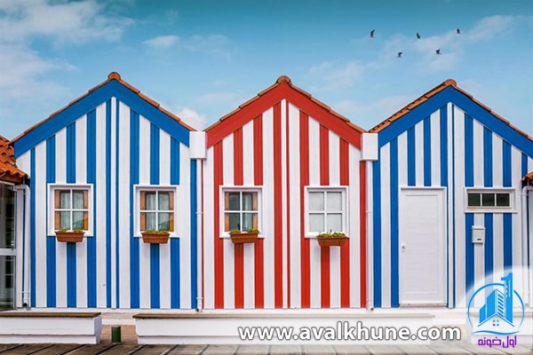 خانههای چوبی راه راه، کاستا نوا، پرتغال خانههای چوبی راه راه، کاستا نوا، پرتغال