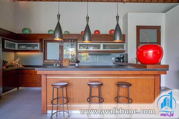 آشپزخانه در گرانترین ویلاهای اجارهای شمال