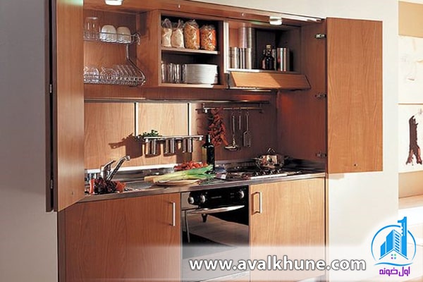 استفاده از درب‌های کوتاه در آشپزخانه پنهان