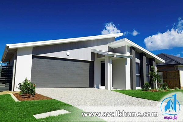 طراحی خانه تک طبقه با سقفهای شیبدار