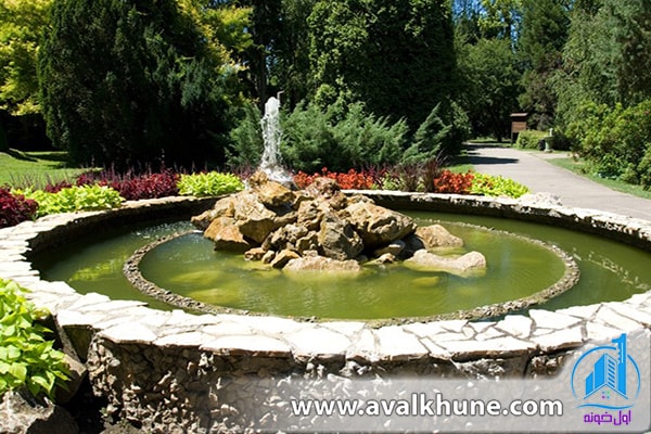 طراحی آبنما به صورت حوضچه و صخره طراحی آبنما به صورت حوضچه و صخره